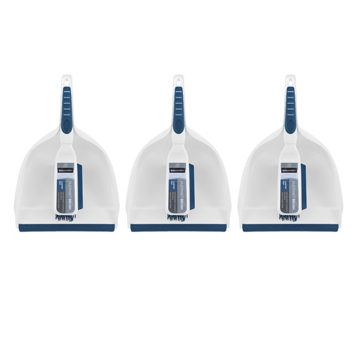 3PK Boxsweden Clean 33x22.5cm Dustpan & Brush Set - White
