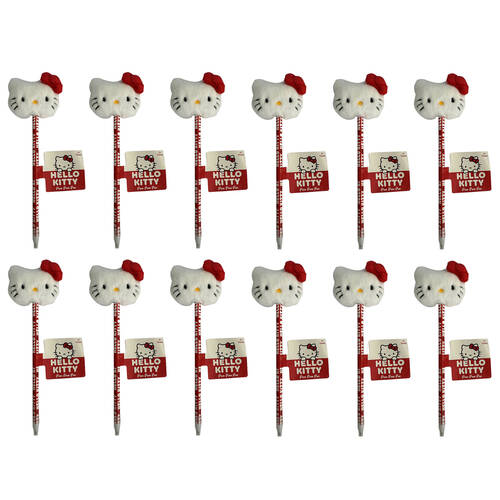 12PK Hello Kitty Pom-Pom Ballpen Kids/Children School Writing Stationery Pen