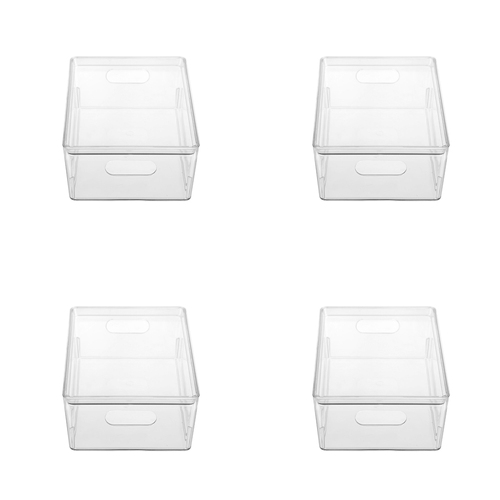 4PK Boxsweden 26cm 2.7L Crystal Lidded Tidy Box - Clear