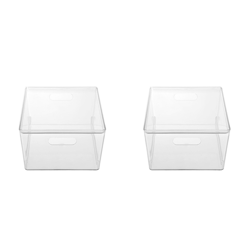 2PK Boxsweden 34x26cm 11.3L Crystal Lidded Tidy Box - Clear
