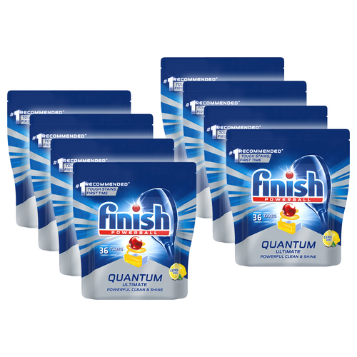 8 x 36pc Finish Powerball Quantum Ultimate Dishwasher Tablets Lemon Sparkle 558g
