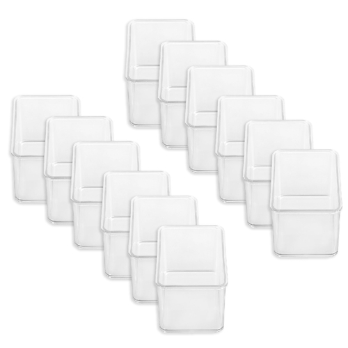 12x Boxsweden 12cm Crystal Stackable Tray Organiser Clear