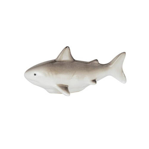  Floating Shark Outdoor Bird Bath Decoration 16x7cm Grey/White