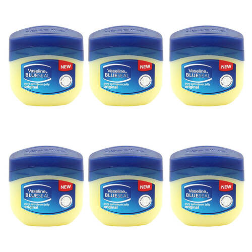 6PK Vaseline Blue Seal Original Moisturising Petroleum Jelly For Dry Skin 100ml