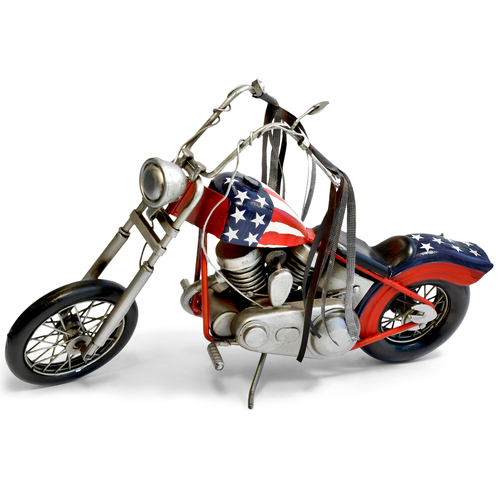 Boyle Easy Rider Motorbike Metal Ornament - Red 35cm