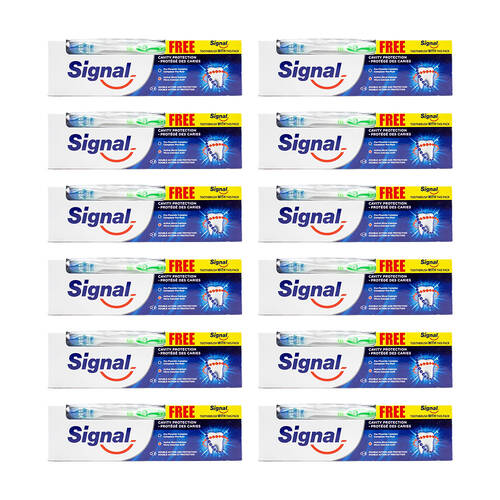 12PK Signal Toothpaste 150g & Toothbrush Cavity Protection Pack