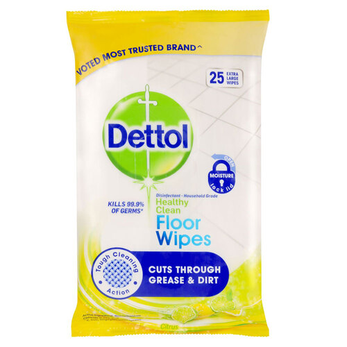 25pc Dettol Floor Wipes Citrus