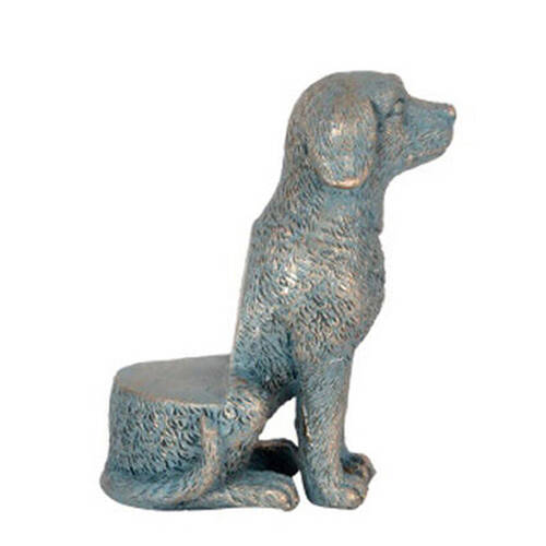  Polyresin Labrador Dog Planter Pot Feet Riser Aged Brass