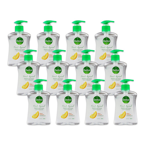 12PK Dettol 250ml Parents Approved Pump Hand Wash Citrus Scent