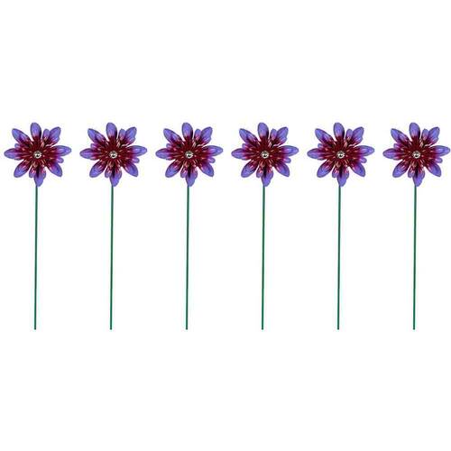 6PK Flower Sticks Small Outdoor Decoration 36cm Multicoloured Assorted