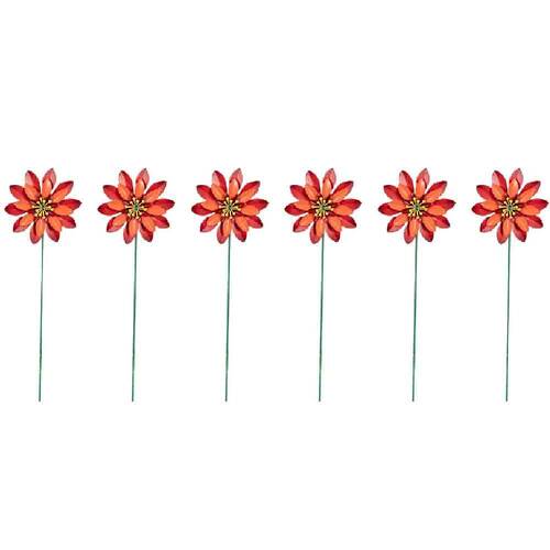 6PK Flower Sticks Medium Outdoor Decoration 39cm Multicoloured Assorted