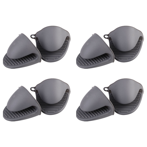 4PK Appetito Heat Resistant Silicone Oven Mitts Set 2 Grey