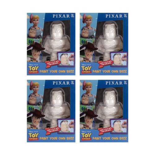 4PK Pixar Collection Paint your Own Plaster Figurine Kids Art Set 3y+ Assorted