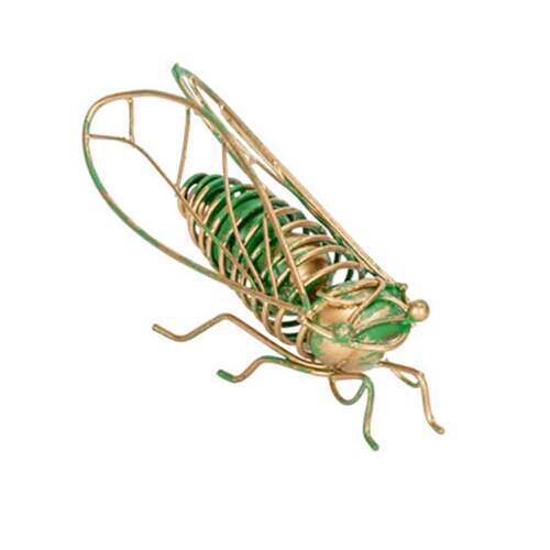 Cicada Ornament Home Decoration 9x4cm Green/Gold Assorted