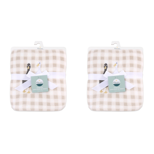2PK Little Haven Applique Goose Gentle Baby Blanket 101cm