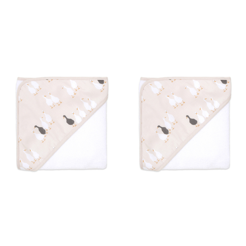 2PK Little Haven Cotton Hooded Goose Soft Baby Towel 76cm