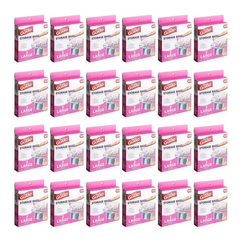 24x 3pc Fresh Guard Zip-Locked Storage Organiser Bag BPA-Free Large