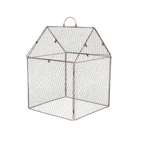  Cloche Wire House Outdoor Decoration 40x55cm Rust Copper