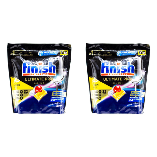64pc Finish Powerball Ultimate Pro All-In-1 Dishwasher Tabs Lemon Sparkle