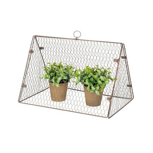 Cloche Triangle Wire Outdoor Decoration 46x30cm Rust Copper