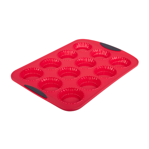 Daily Bake Silicone 12 Cup Mini Quiche Pan 36 x 25.5 x 8cm - Red