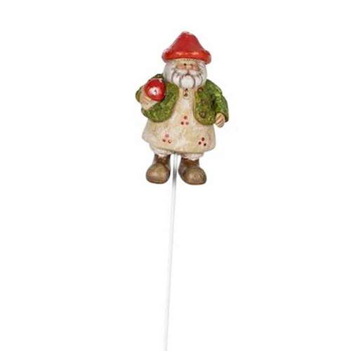  Saint Nick on Stick Outdoor Decoration 8x23cm Red/Green Assorted