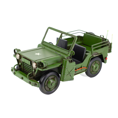 Boyle Metal Display Army Jeep Ornament Home Decor 29cm