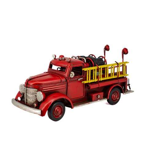 Boyle Metal Display Rustic Fire Truck Ornament Home Decor 31cm