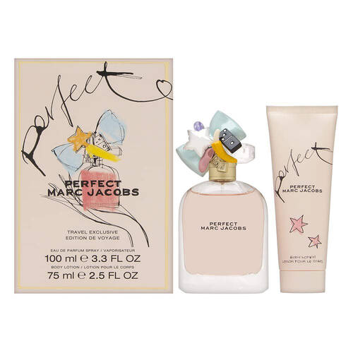 2pc Marc Jacobs Perfect 100ml EDT 75ml Body Lotion Set