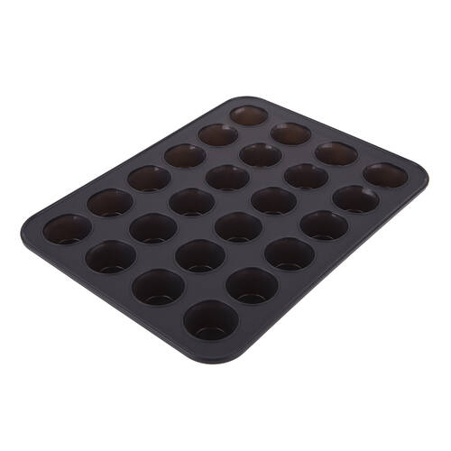 Daily Bake Silicone 24-Cup Mini Muffin Pan Bakeware - Charcoal