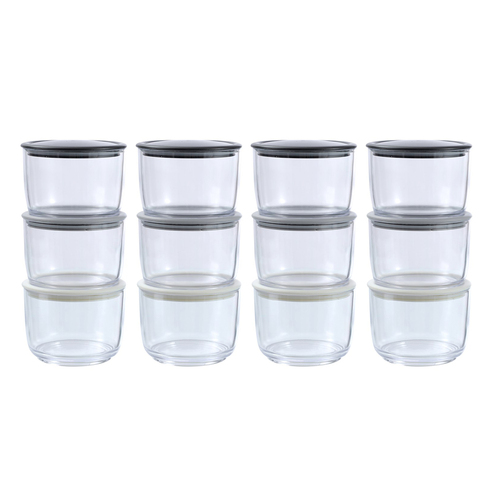 4x 3pc Boxsweden Crystal Twist Lock 300ml Stacking Container