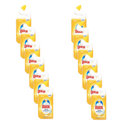 12PK SC Johnson Duck Deep Action Gel Toilet Bowl Cleaner 500ml Citrus - Yellow