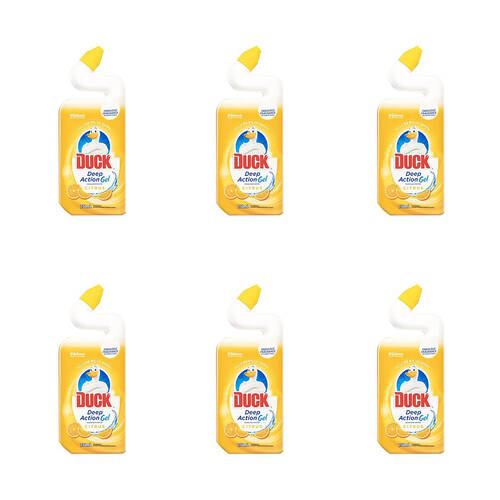 6PK SC Johnson Duck Deep Action Gel Toilet Bowl Cleaner 500ml Citrus - Yellow
