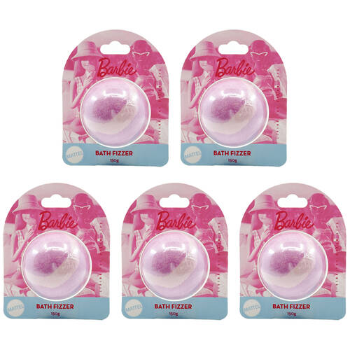 5PK Barbie Tween Range Scented Bath Fizzer 150g Bath Bomb