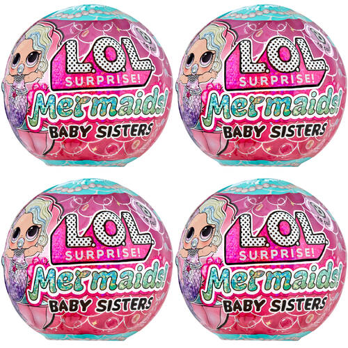 4PK LOL Surprise Mermaids! Baby Sisters Doll Figures Kids - Assorted 4y+