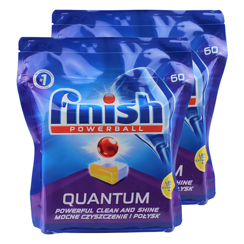2PK 60pk Finish Powerball Quantum Dishwashing Tablets - Lemon Sparkle