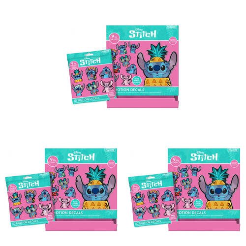 3x 24pc Disney Stitch 3D Motion Decals Stickers Set High Quality Wall Decor