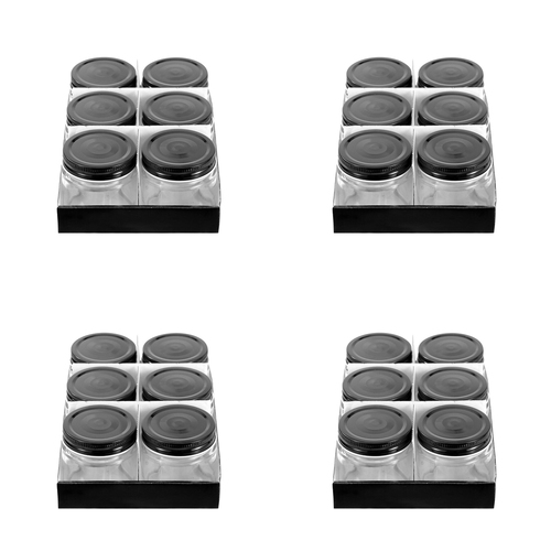 4PK 6PK Lemon & Lime 200ml Preserve Jar Capri Glass w/ Black Lid