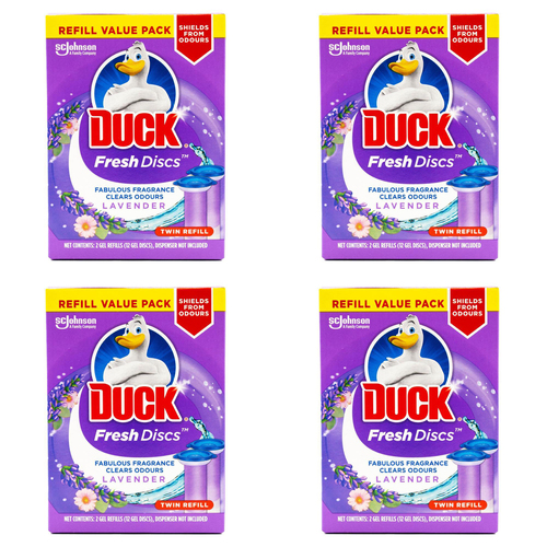 8pc Duck 12 Gel Refills Fresh Discs Bath Toilet Bowl Cleaner - Lavender