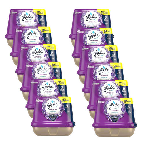12PK Glade Solid Scented Gel Air Freshener 180g - Lavender
