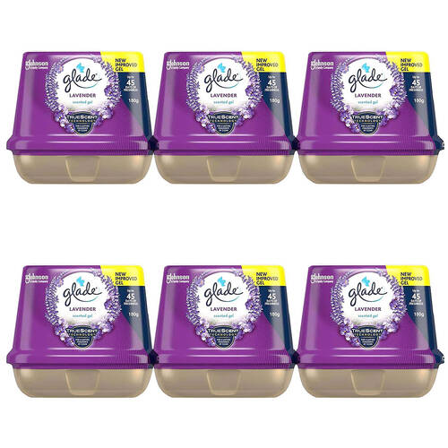 6PK Glade Solid Scented Gel Air Freshener 180g - Lavender