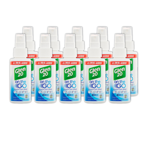 10PK Glen 20 On The Go 100ml Disinfectant Spray Crisp Linen