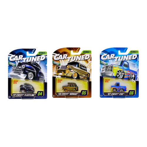 3PK CarTuned Diecast Model Cars Series 1 For Ages 6y+ Assorted