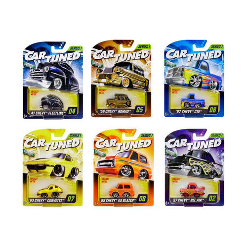 6PK CarTuned Diecast Model Cars Series 1 For Ages 6y+ Assorted