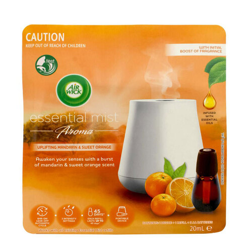 Air Wick Diffuser w/ 20ml Essential Mist Uplifting Mandarin & Sweet Orange
