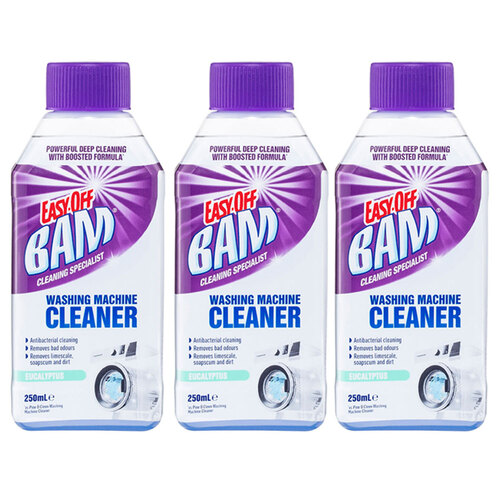 3PK Easy Off Bam Washing Machine Cleaner 250ml Eucalyptus