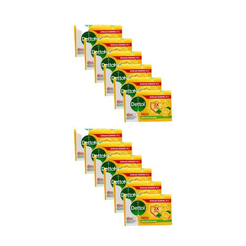12PK Dettol Soap Bar Antibacterial Fresh Yuzu Citrus Fragrance 60g