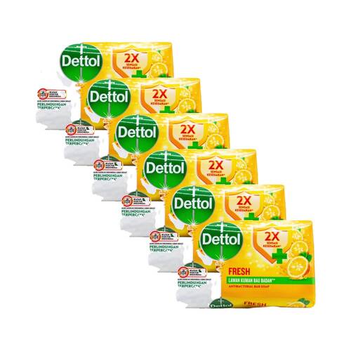 6x 3PK Dettol Soap Bar Antibacterial Fresh Yuzu Citrus Fragrance 110g