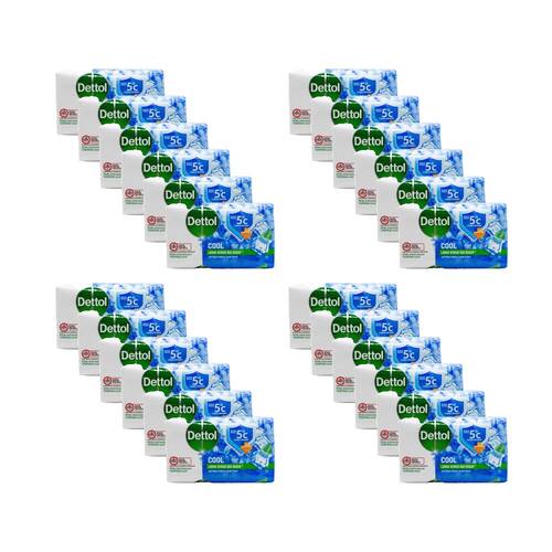 24PK Dettol Soap Bar Antibacterial Cool Effect Menthol Eucalyptus Fragrance 60g