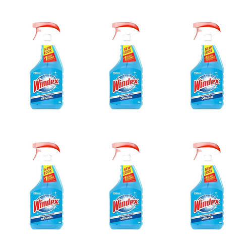 6PK Windex Glass Cleaner Liquid Streak-Free Window Surface 750ml